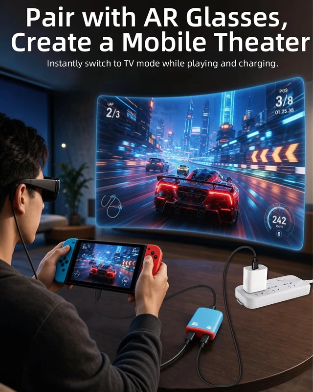 Alt view image 4 of 7 - PD 100W USB C to AR Glasses and Charging AdapterCharge and Play, Support 8K@60Hz, for Mobile Phone, Laptop, etc