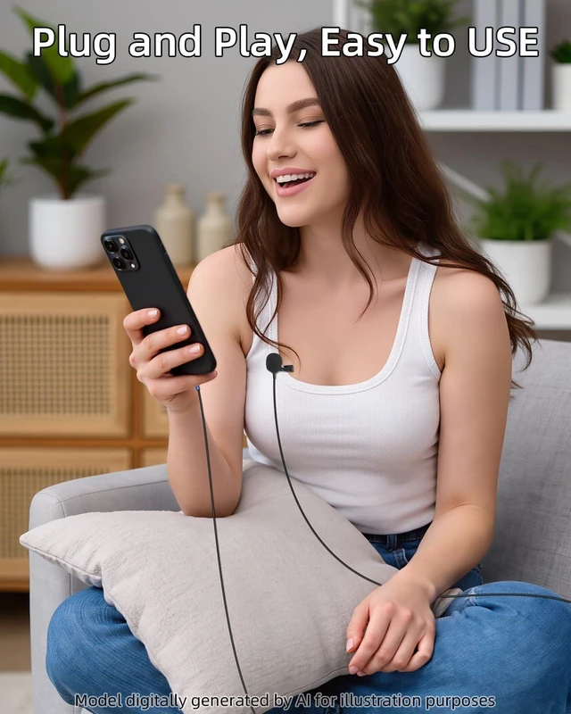 Alt view image 6 of 6 - USB C Lavalier Lapel Microphone,USB Small Microphone Clip-on for Phone, Computer Mic for Voice Amplifier,Speakers,Computer,Live Streaming,Laptop(4.9FT/1.5M)