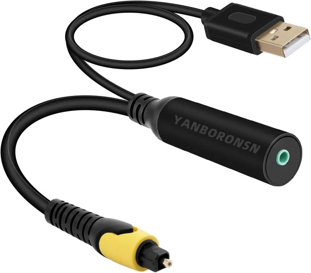 Alt view image 2 of 6 - Digital Fiber Optical to 3.5mm Female Audio Conversion Cable,Optical Audio to AUX Cable with USB Power Cord, for TV, Set-top Box, and Other Equipment
