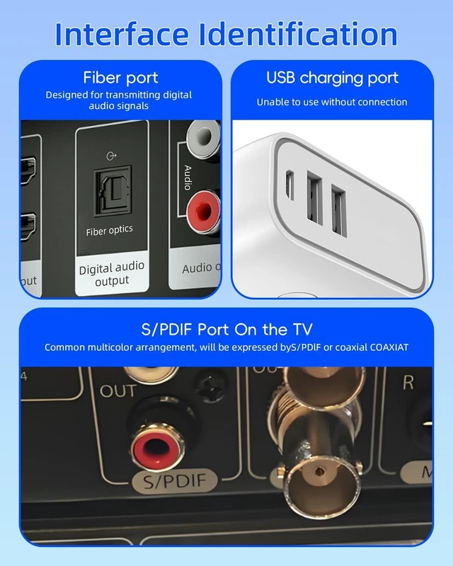 Alt view image 6 of 6 - Digital Fiber Optical to 3.5mm Female Audio Conversion Cable,Optical Audio to AUX Cable with USB Power Cord, for TV, Set-top Box, and Other Equipment