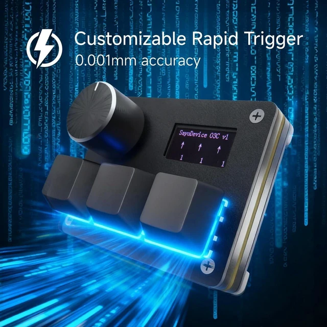 Alt view image 4 of 6 - SAYODEVICE O3C Rapid Trigger Hall Effect Keyboard Suitable for OSU and Geometry Dash Rhythm Game Macro Keypad with Magnetic Linear Switches (Black, Gateron Jade Pro Green Switch)