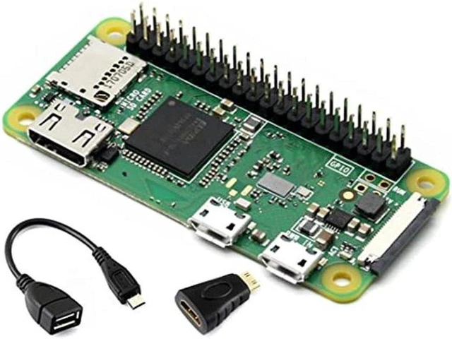 Main image of Built-in WiFi and Bluetooth Pi Zero WH, Zero WH Package Comes with Raspberry Pi Zero W with 40PIN Pre-Soldered GPIO Headers +Mini HDMI to HDMI Adapter +Micro USB OTG Cable