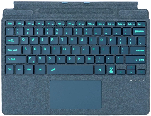 Main image of Keyboard for Microsoft Surface Pro Copilot+ (11th Edition) / Pro 11 / Pro 10/9 / 8 / X, 13 inch, Detachable Type Cover with Touchpad, 7-Color Backlit & Pen Holder (Blue)