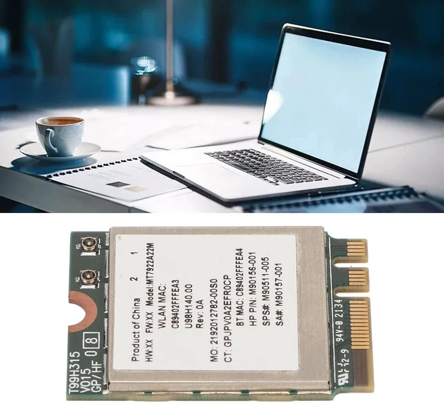 Alt view image 7 of 7 - MT7922 Wi-Fi 6E Network Card2400Mbps 2.4G 5G 802.11AX M.2 NGFF Bluetooth 5.2 MU MiMO Network Card Adapter