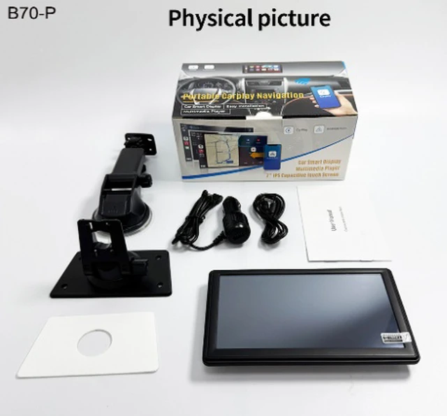 Alt view image 7 of 7 - Portable 7-inch in-vehicle smart screen with wireless Carplay screen projection and Android Auto mirroring for cars