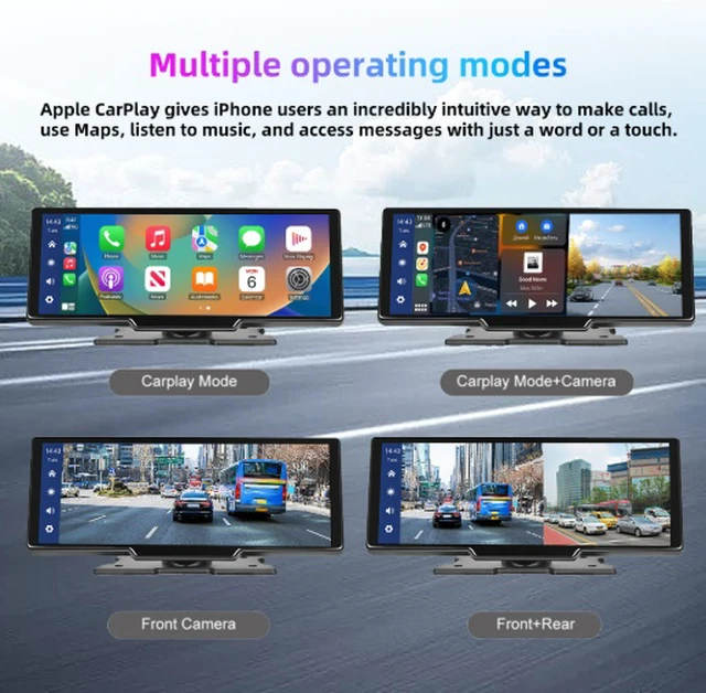 Alt view image 3 of 7 - 10. 26-inch in-car smart portable screen wireless Carplay Android AUTO front and rear recorder 4K car