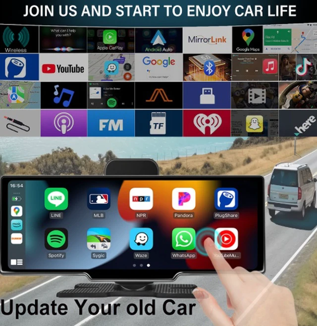 Alt view image 5 of 7 - 10. 26-inch in-car smart portable screen wireless Carplay Android AUTO front and rear recorder 4K car