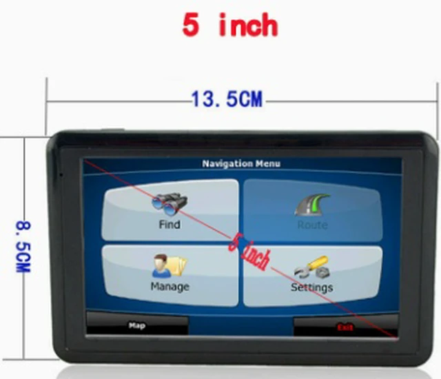 Alt view image 4 of 5 - 5-inch portable car GPS navigator with high-definition 4GB capacity for trucks and cars. Old-fashioned design, affordable price, no data usage required.