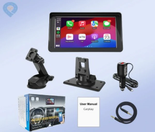 Alt view image 3 of 7 - Portable 7-inch in-vehicle smart projection screen with wireless Carplay, rearview camera, Bluetooth and high-definition display for cars.