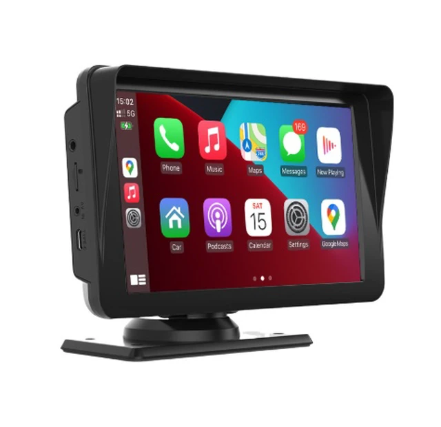 Alt view image 2 of 7 - Portable 7-inch in-vehicle smart projection screen with wireless Carplay, rearview camera, Bluetooth and high-definition display for cars.