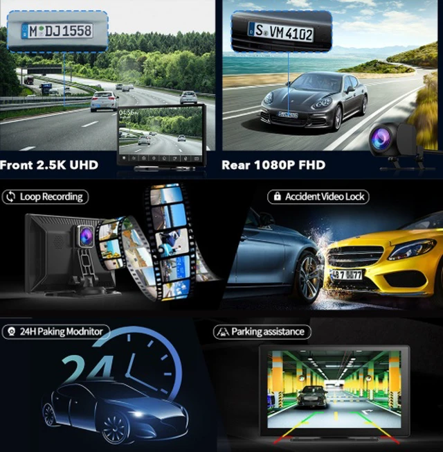 Alt view image 5 of 7 - Central console 9-inch Carplay smart screen, rear and front high-definition 4K navigation for trucks and cars.