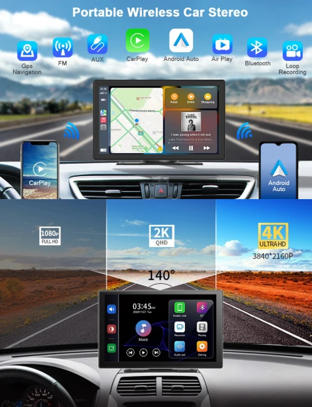 Alt view image 6 of 7 - Central console 9-inch Carplay smart screen, rear and front high-definition 4K navigation for trucks and cars.