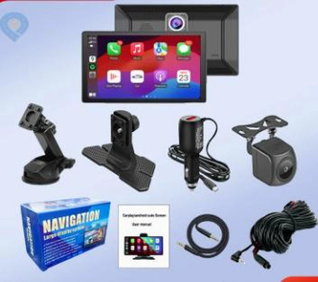 Alt view image 7 of 7 - Central console 9-inch Carplay smart screen, rear and front high-definition 4K navigation for trucks and cars.