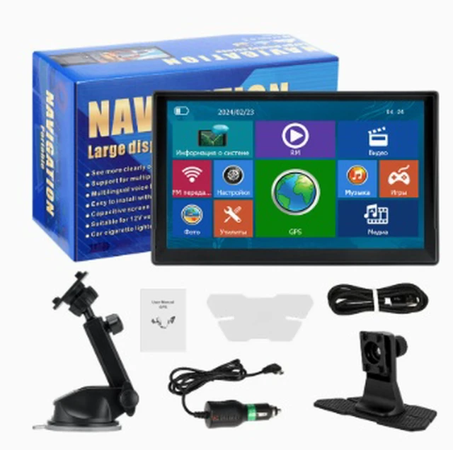 Alt view image 5 of 6 - Portable 9-inch GPS navigator, large screen for vehicle, capacitive touch screen, 8G + 256M memory, truck for Europe and America. 9-inch GPS Navigator 16GB + 256MB + Bluetooth + AV-IN