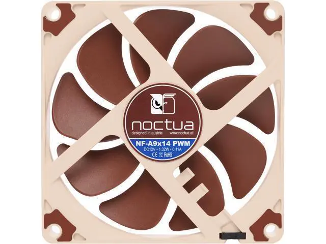 Alt view image 3 of 7 - Noctua NF-A9x14 PWM, Premium Quiet Fan, 4-Pin (92x14mm, Brown)