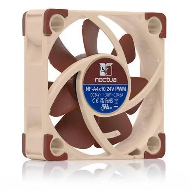 Alt view image 3 of 7 - Noctua NF-A4x10 24V PWM, 40mm Quiet Fan for 3D printers and other Applications, 4-Pin, 24V Version (40x10mm, Brown)