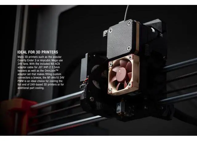 Alt view image 6 of 7 - Noctua NF-A4x10 24V PWM, 40mm Quiet Fan for 3D printers and other Applications, 4-Pin, 24V Version (40x10mm, Brown)