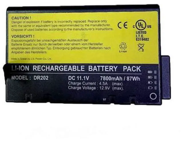 Main image of DR202 (11.1V 87Wh 7800mAh) Laptop Battery Replacement for Getac X500 V100 V200 V1010 S400 Series DR202S LI202S LI202SX RS2020 202S-20 HKNN4004A ME202C ME202EK ME202 ME202A ME202B ME202H