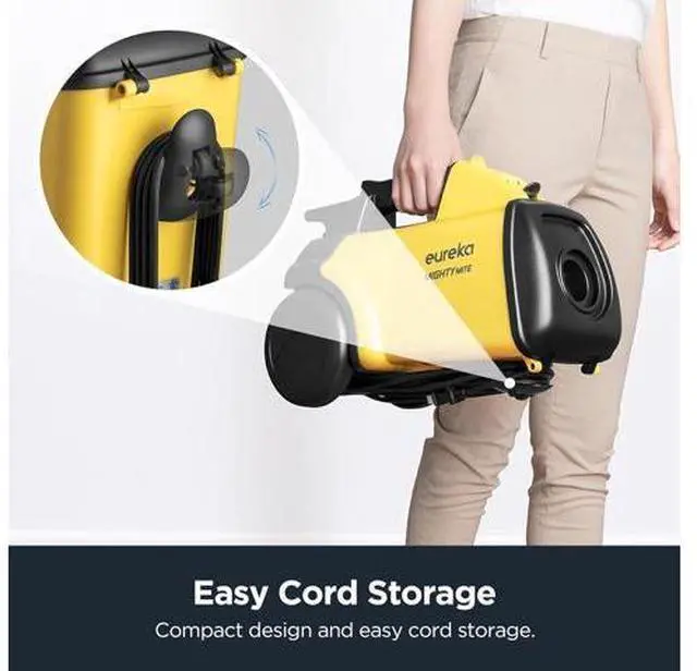 Alt view image 3 of 7 - Eureka 3670M Canister Cleaner, Lightweight Powerful Vacuum for Carpets and Hard floors, w/ 5bags,Yellow