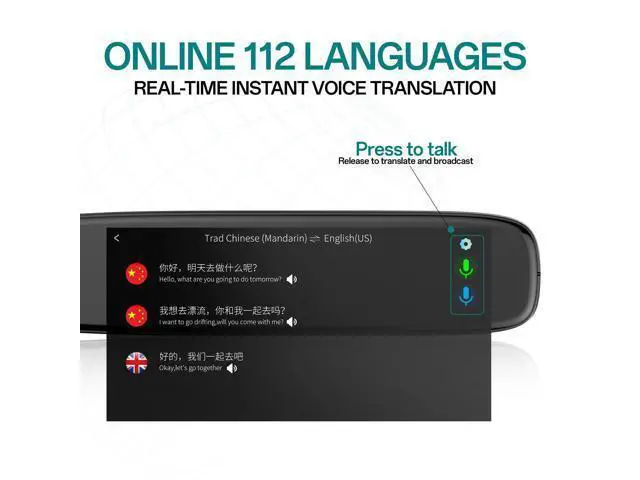Alt view image 3 of 7 - Translation Scanning Pen, 112 Language Translator Pen with 3.38 Inch Touch Scree, OCR Text to Speech Scanning Reading Pen, Portable Voice Translator Pen for Travel Learning and Reading Disabilities