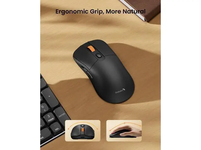 Alt view image 6 of 7 - Mechanical Keyboard and Mouse, KM310 Wireless Rechargeable Aluminum Keyboard Mouse, 2.4G+Dual Bluetooth, Low Profile Keys, Red Switches, Multi-Device, for Windows/Mac - Black