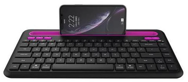 Alt view image 2 of 5 - Dareu LK200 Retro Gaming Keyboard, 91 Key Bluetooth Vintage Typewriter Card Slot Design Black Keyboard