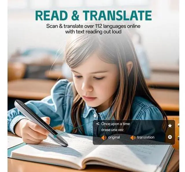 Alt view image 6 of 7 - Translation Scanning Pen, 112 Language Translator Pen with 3.38 Inch Touch Scree, OCR Text to Speech Scanning Reading Pen, Portable Voice Translator Pen for Travel Learning and Reading Disabilities