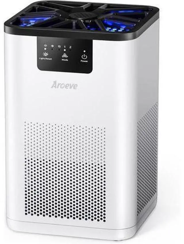 Main image of AROEVE Air Purifiers for Bedroom HEPA Air Purifier With Aromatherapy Function For Pet Smoke Pollen Dander Hair Smell 20dB Air Cleaner For Bedroom Office Living Room Kitchen, MK06- White