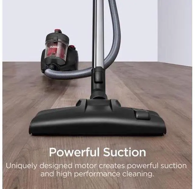 Alt view image 2 of 7 - Eureka Bagless Canister Vacuum Cleaner, Lightweight Vac for Carpets and Hard Floors, Red, Whirlwind NEN110D
