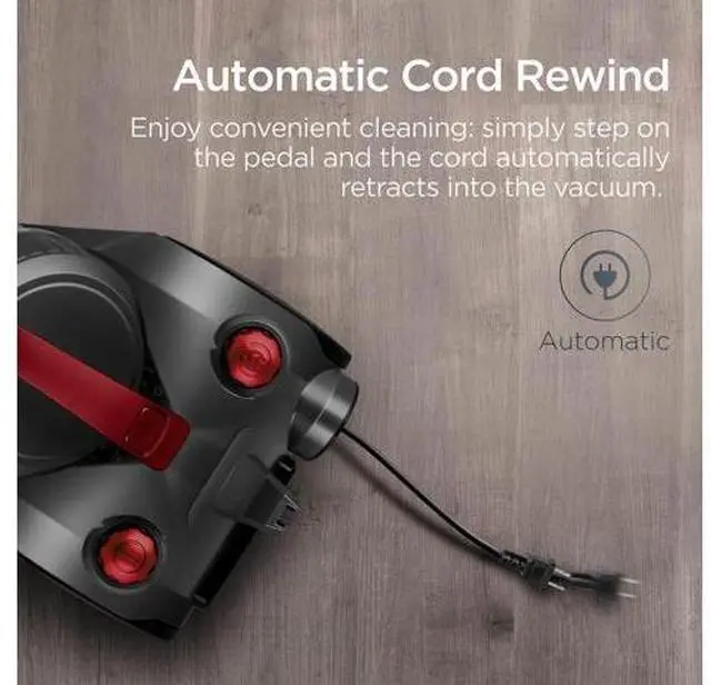 Alt view image 3 of 7 - Eureka Bagless Canister Vacuum Cleaner, Lightweight Vac for Carpets and Hard Floors, Red, Whirlwind NEN110D