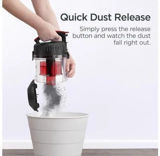 Alt view image 6 of 7 - Eureka Bagless Canister Vacuum Cleaner, Lightweight Vac for Carpets and Hard Floors, Red, Whirlwind NEN110D