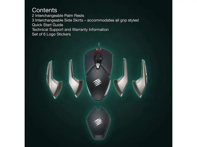 Alt view image 3 of 7 - Mad Catz B.A.T. 6+ Performance Ambidextrous Wired Gaming Mouse