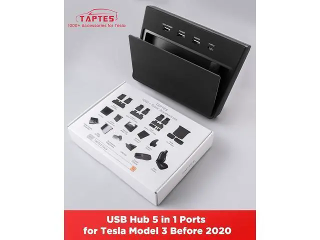 Alt view image 6 of 7 - USB Hub 5 in 1 Ports for Tesla Model 3 Before June 2020(Not Fit for Model Y) Dashcam & Sentry Mode Viewer USB Hub dongle USB (Not Fit for Tesla Model 3 Produced After June 2020)