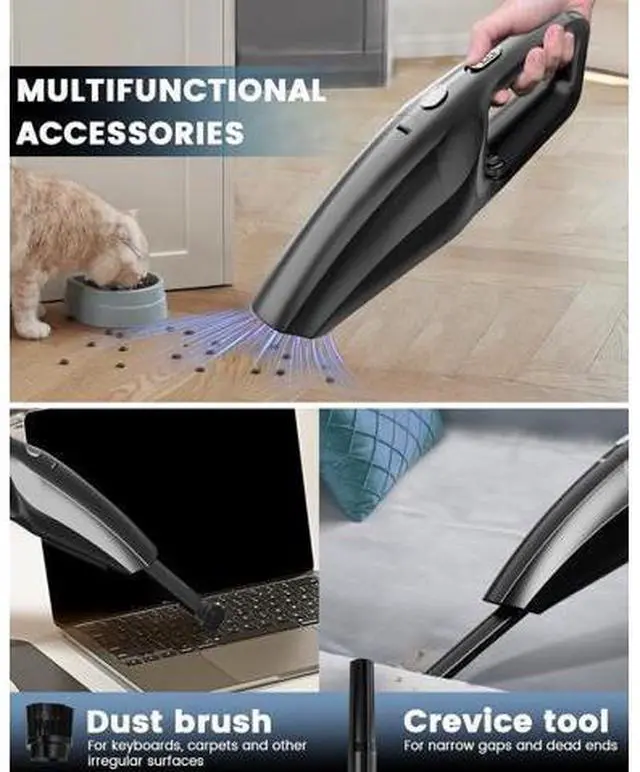 Alt view image 4 of 7 - Handheld Vacuum Cordless, Car Vacuums Powerful with Rechargeable Battery, Portable Hand Held Vacuum Cordless with Washable HEPA Filter, Mini Vacuums Kit for Men and Women