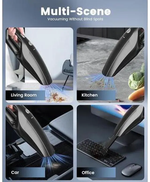 Alt view image 5 of 7 - Handheld Vacuum Cordless, Car Vacuums Powerful with Rechargeable Battery, Portable Hand Held Vacuum Cordless with Washable HEPA Filter, Mini Vacuums Kit for Men and Women