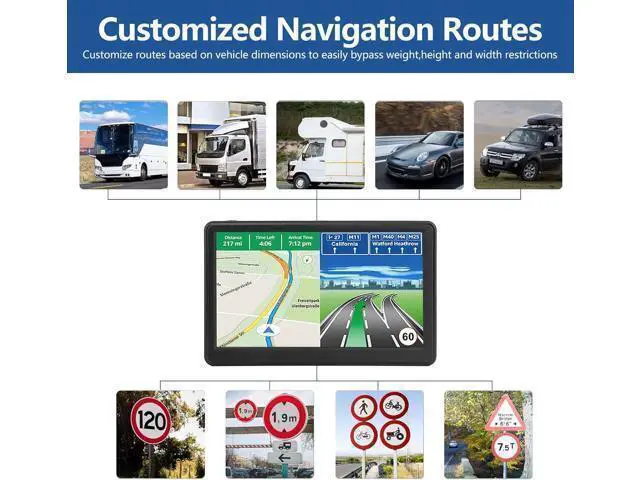 Alt view image 3 of 7 - Car GPS Navigation System with 7 inch Display, 2025 Maps, Free Lifetime Updates for RV, Truck, Commercial Drivers, Semi Trucker with Custom Routing