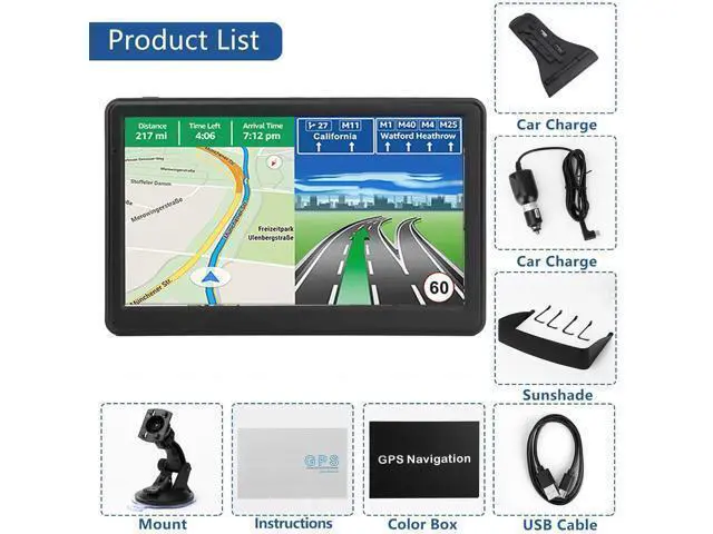 Alt view image 7 of 7 - Car GPS Navigation System with 7 inch Display, 2025 Maps, Free Lifetime Updates for RV, Truck, Commercial Drivers, Semi Trucker with Custom Routing