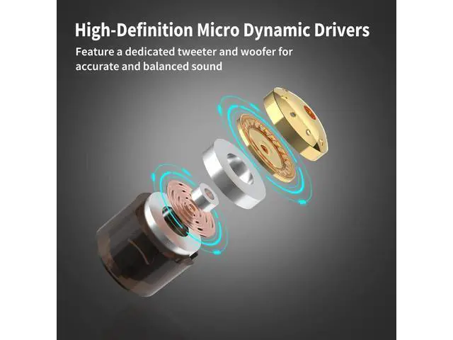 Alt view image 2 of 6 - Professional in Ear Monitor Headphones for Singers Drummers Musicians with MMCX Connector IEM Earphones (Pro Clear Brown)