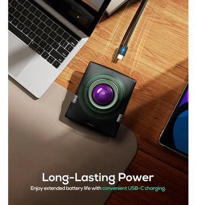Alt view image 3 of 5 - Nulea M512 Wireless Trackball Mouse, Ergonomic 55mm Trackball, Adjustable DPI for Precise Control, Left or Right Hand Compatible, Rechargeable, Multi-Device Bluetooth & 2.4GHz