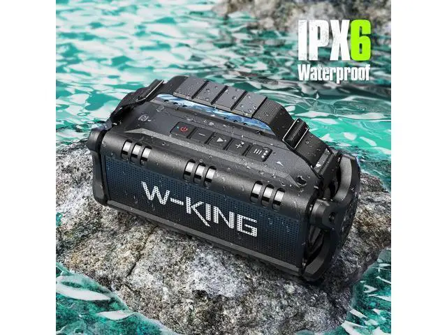 Alt view image 3 of 7 - W-KING Bluetooth Speaker, 90W Max Portable Outdoor Speaker Loud, IPX6 Waterproof/50W Deep Bass Subwoofer/40H/EQ/Dual Pairing/TF/AUX, Large Boombox Speakers Bluetooth Wireless for Party/Beach/Jobside