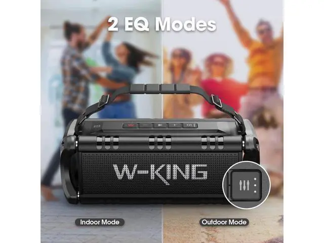 Alt view image 5 of 7 - W-KING Bluetooth Speaker, 90W Max Portable Outdoor Speaker Loud, IPX6 Waterproof/50W Deep Bass Subwoofer/40H/EQ/Dual Pairing/TF/AUX, Large Boombox Speakers Bluetooth Wireless for Party/Beach/Jobside