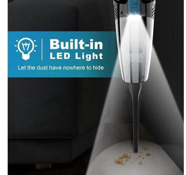 Alt view image 5 of 7 - Cordless Car Vacuum Lightweight High Power Handheld Vacuum Cleaner with LED Light, Hand Vacuum for Car Home Office and Pet Hair, BlackBlue