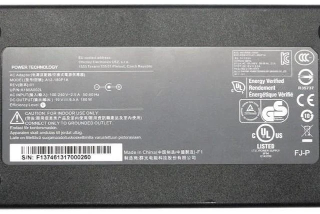 Alt view image 4 of 5 - Fit for Chicony 19V 9.5A 180W 5.52.5mm A12-180P1A A180A002L Laptop AC Adapter for MSI GT60 GT70 Computer Power Supply