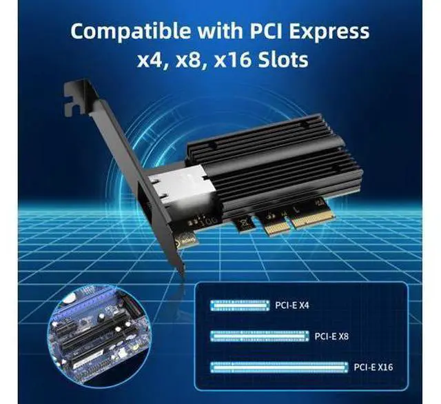 Alt view image 3 of 4 - QFly 10G PCIe Network Card PCIe, 10 Gigabit Ethernet Adapter with AQC113 Controller, 10Gb RJ45 Port NIC Card, Supports Windows10/11/Windows Server/Linux