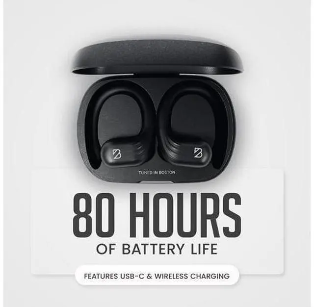 Alt view image 6 of 7 - Back Bay Audio Runner 60 Wireless Running Earbuds, 80 Hour Long Battery Life Over The Ear Earbuds with EarHooks, Wrap Around Earphones Wireless Bluetooth Earphones with Microphone, in Ear Headphones