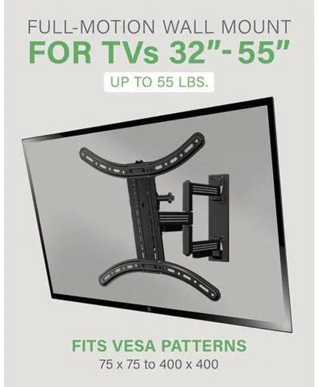 Alt view image 2 of 7 - SANUS Full Motion TV Mount - Single Stud 32 to 55 inch TV Wall Mount Tilts, Extends & Swivels - Easy DIY Install Includes All Hardware & Post Install Leveling - Great for Corners