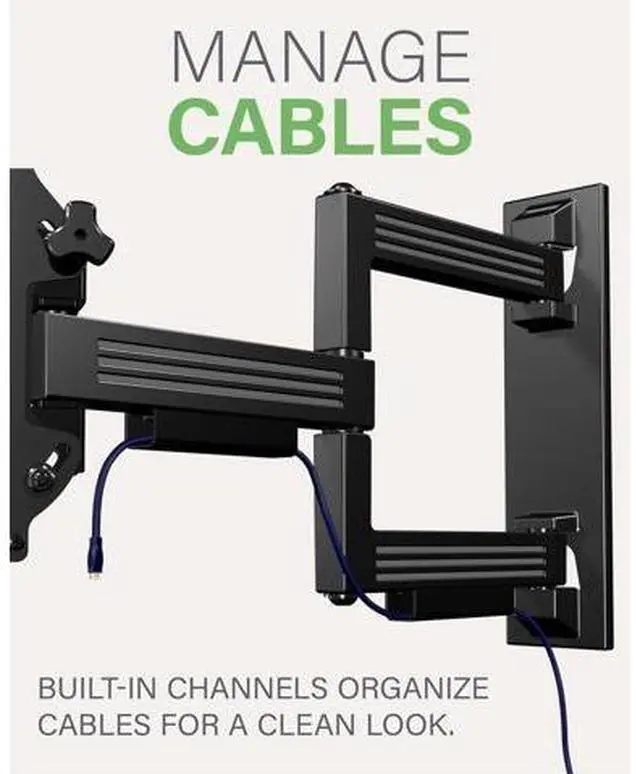 Alt view image 7 of 7 - SANUS Full Motion TV Mount - Single Stud 32 to 55 inch TV Wall Mount Tilts, Extends & Swivels - Easy DIY Install Includes All Hardware & Post Install Leveling - Great for Corners