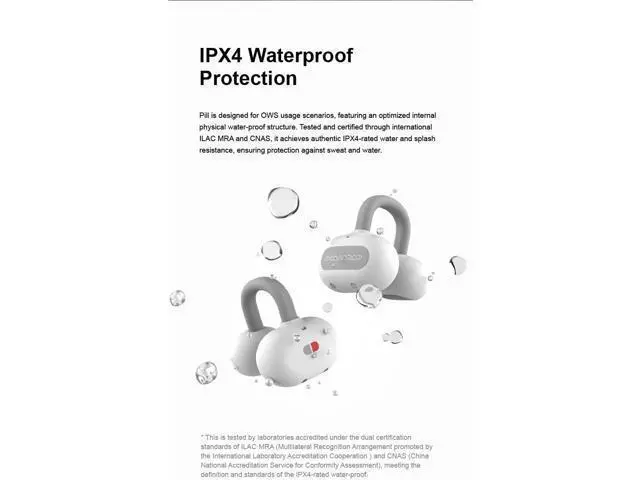 Alt view image 6 of 6 - Pill Open Ear Headphones Bluetooth 6.0 OWS Hanging Earphones IPX4 Open Ear Clip Wireless Earbuds Built-in AI ENC MD-0WS-003 (Black)