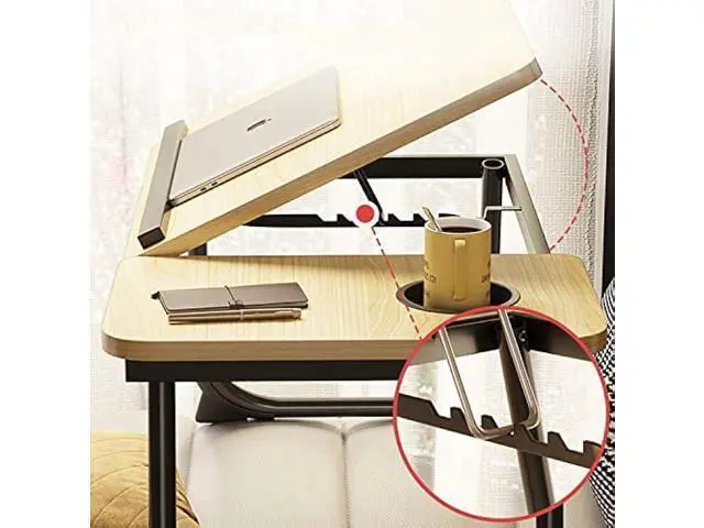 Alt view image 4 of 6 - Laptop Desk for Bed,Asltoy Laptop Bed Tray Table,Foldable Laptop Desk for Bed Couch Sofa Notebook Desk Adjustable Laptop Table Portable Notebook Bed Tray Lap Tablet with Cup Holder
