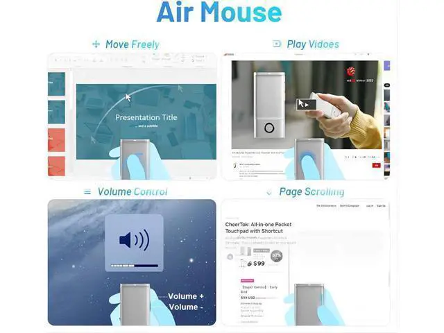 Alt view image 5 of 7 - Cheerdots Bluetooth Presentation Clicker Wireless Presenter, Air Mouse with Red Light Presentation Remote for MacOS (2013 or Later), Win 8/10/11 (with BLE)/, iPadOS 13 or Above, Android 5 or Above